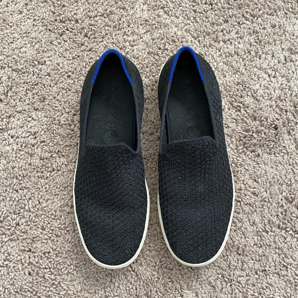 Rothy’s slip on sneakers, black, size 8